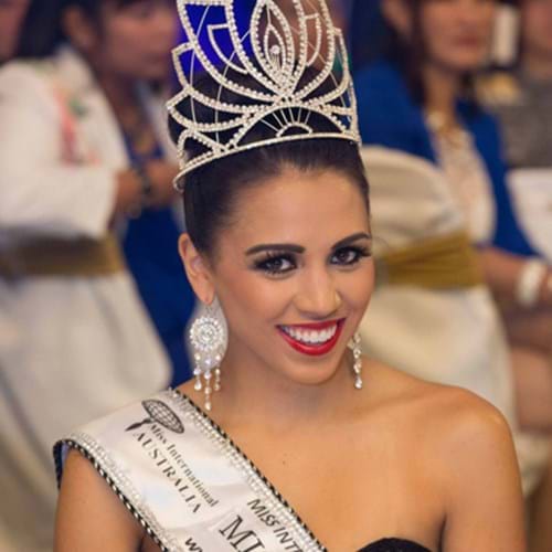 2014 Miss International Australia wearing Andrea Agosta Designer Jewellery