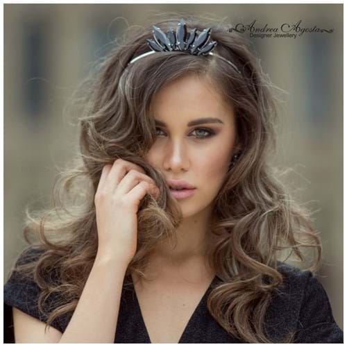Esma Voloder Victorian Finalist Miss World Australia wears the liberty tiara by Andrea Agosta
